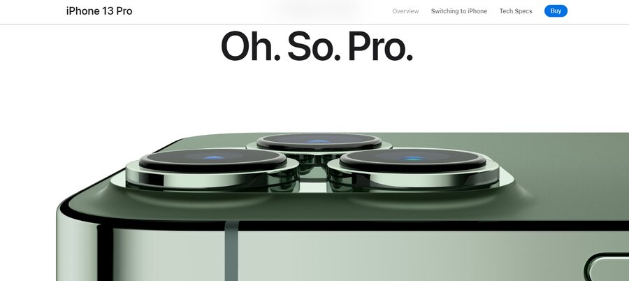 A screenshot of iPhone13Pro homepage