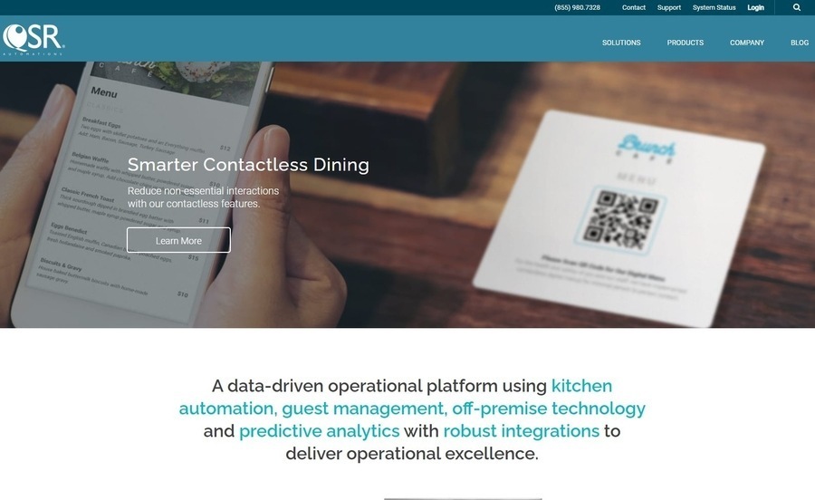 QSR Automations homepage website screenshot