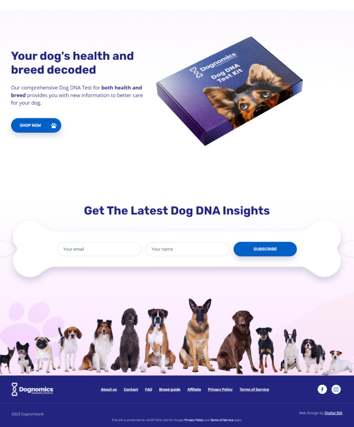 Dognomics full web design image