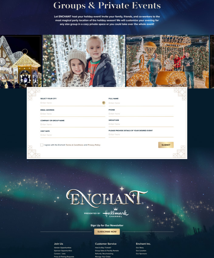 Enchant full web design image