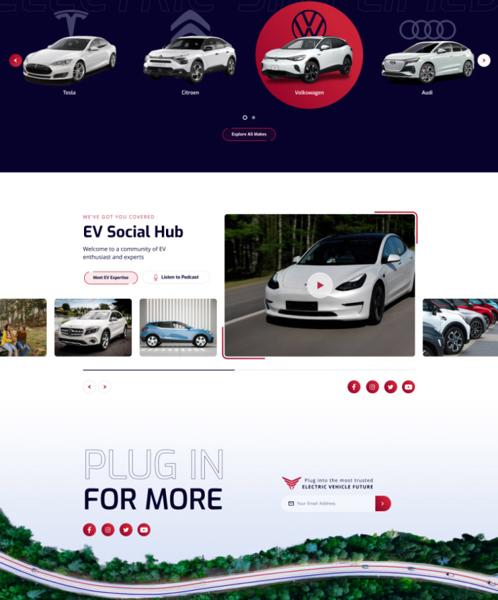 EV Universe full web design image