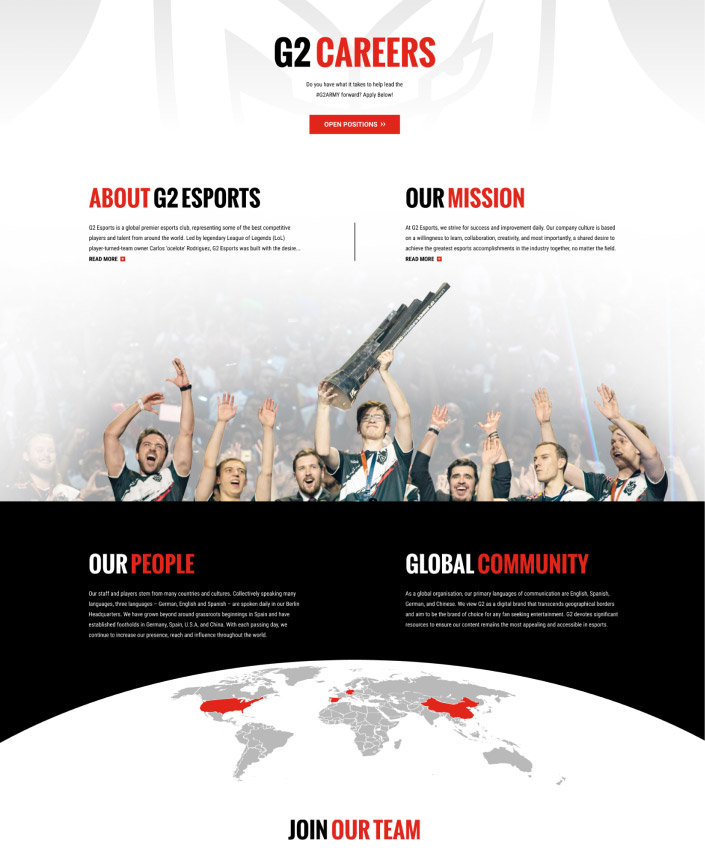 G2 Esports full web design image