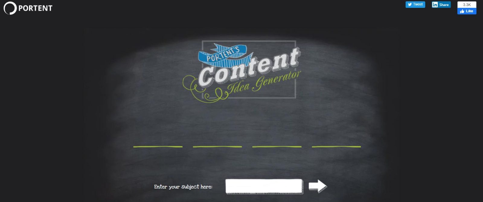 Portent content idea generator screenshot