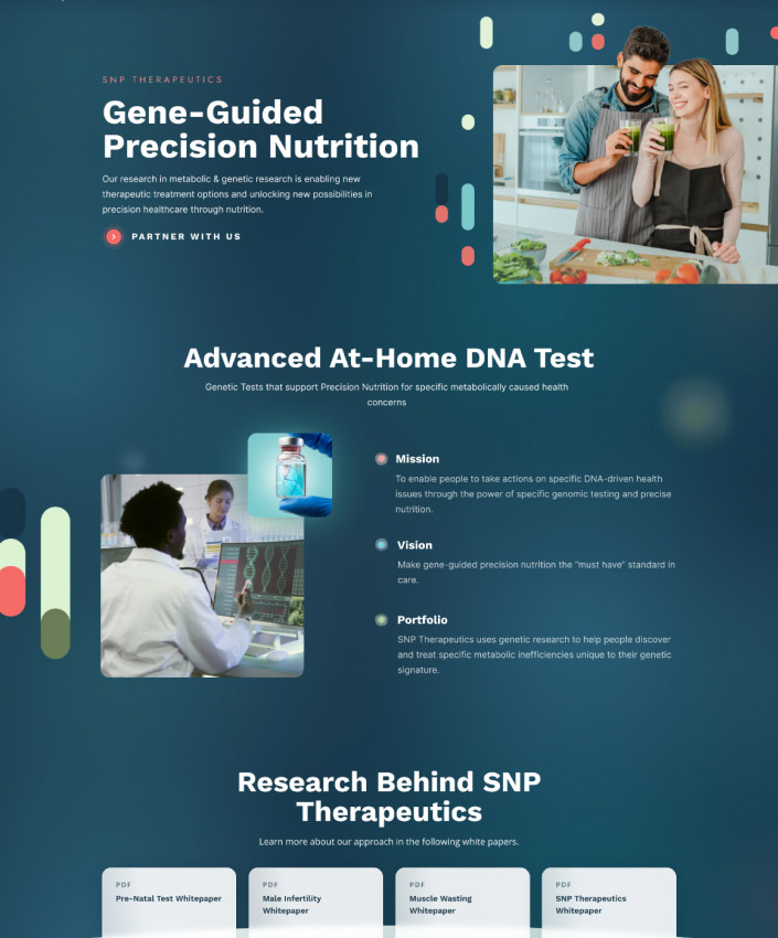 SNP Therapeutics full web design image