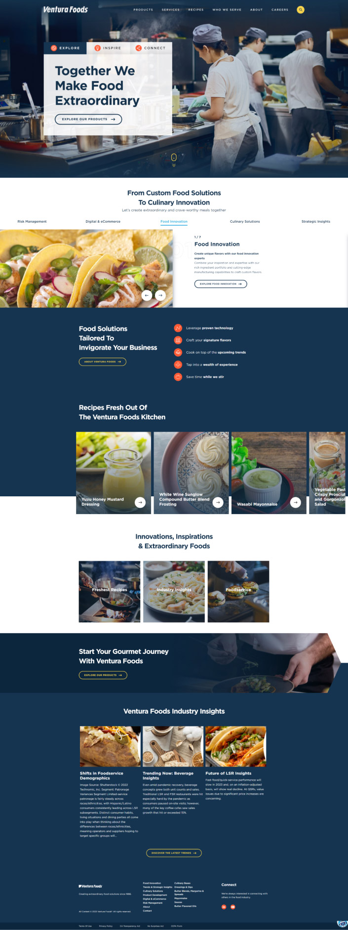 Ventura Foods full web design image