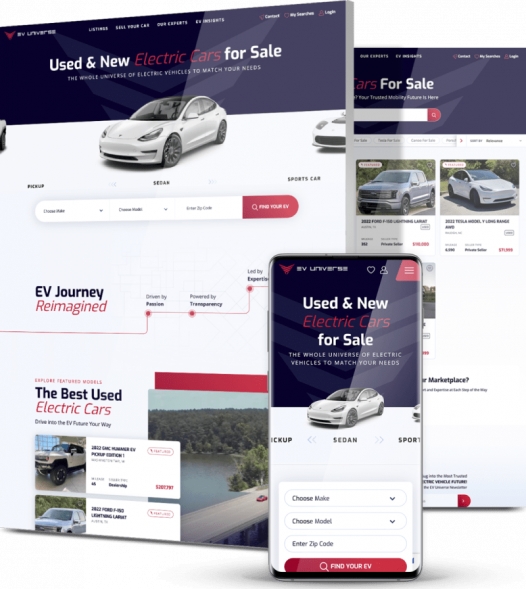 Auto Repair Website Design: EV Universe hero