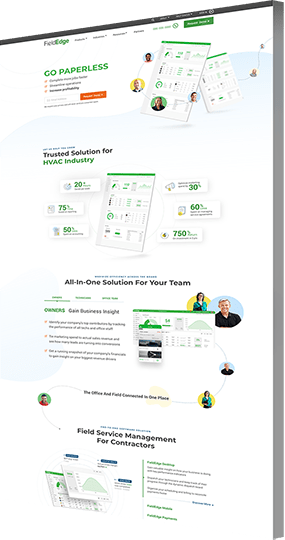 b2b web design company example: portfolio: fieldedge