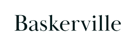 The word Baskerville written in the Baskerville font