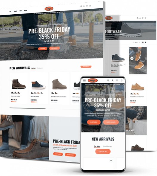 Lugz eCommerce development client project example