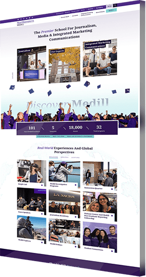 Website design and development example for Medill University