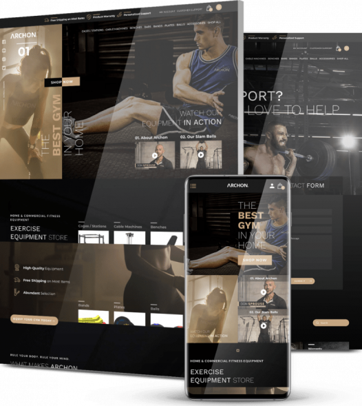 gym web design agency: archon hero image