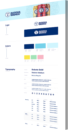 F&B company Buddha Brands' quick creative brand design overview