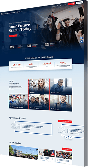 Web design company B2C project for AUBG